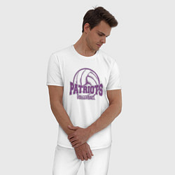 Пижама хлопковая мужская Патриоты Волейбола, цвет: белый — фото 2