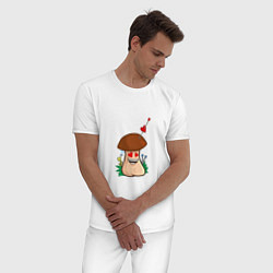 Пижама хлопковая мужская Влюбленный, цвет: белый — фото 2