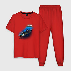 Пижама хлопковая мужская Подводная лодка, цвет: красный