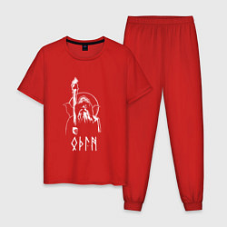 Пижама хлопковая мужская ОДИН ODIN Z, цвет: красный