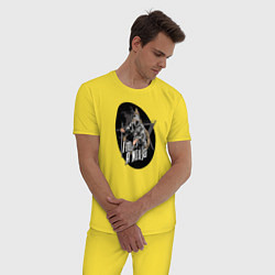 Пижама хлопковая мужская Я ниндзя, цвет: желтый — фото 2