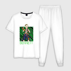 Пижама хлопковая мужская Беннетт Genshin Impact, цвет: белый