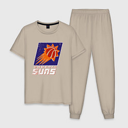 Пижама хлопковая мужская НБА - Финикс, цвет: миндальный