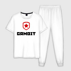 Пижама хлопковая мужская Gambit, цвет: белый
