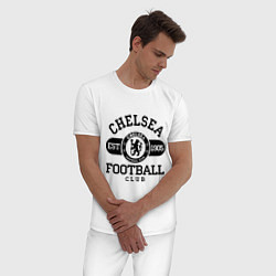 Пижама хлопковая мужская Chelsea Football Club, цвет: белый — фото 2