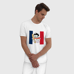 Пижама хлопковая мужская Осьминог француз, цвет: белый — фото 2