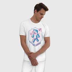 Пижама хлопковая мужская Майнкрафт Стив Стиви, цвет: белый — фото 2