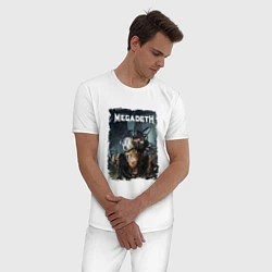Пижама хлопковая мужская Megadeth Poster Z, цвет: белый — фото 2