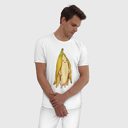 Пижама хлопковая мужская Банан, цвет: белый — фото 2