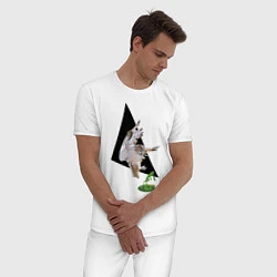 Пижама хлопковая мужская Сова в деле, цвет: белый — фото 2