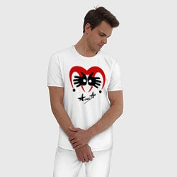Пижама хлопковая мужская Черная метка - Алиса, цвет: белый — фото 2