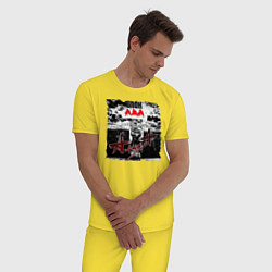 Пижама хлопковая мужская БЛОК АДА - АлисА, цвет: желтый — фото 2