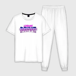 Пижама хлопковая мужская Lovewave Drive, цвет: белый