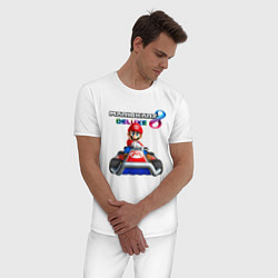 Пижама хлопковая мужская Марио крутой гонщик, цвет: белый — фото 2