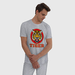 Пижама хлопковая мужская Tiger Japan, цвет: меланж — фото 2