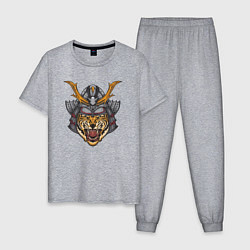 Пижама хлопковая мужская Tiger Samurai, цвет: меланж