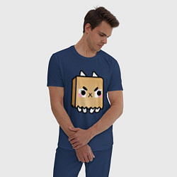 Пижама хлопковая мужская Toca Cat Box, цвет: тёмно-синий — фото 2