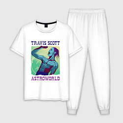 Пижама хлопковая мужская ASTROWORLD TRAVIS SCOTT Z, цвет: белый