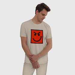 Пижама хлопковая мужская BON JOVI HAVE A NICE DAY SMILE LOGO, цвет: миндальный — фото 2