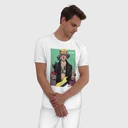 Пижама хлопковая мужская MGK Bloom, цвет: белый — фото 2