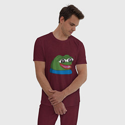 Пижама хлопковая мужская Pepe happy Пепе хеппи, цвет: меланж-бордовый — фото 2
