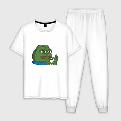 Пижама хлопковая мужская Pepe love пепе лов, цвет: белый