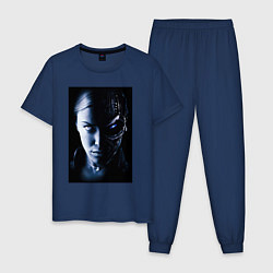 Пижама хлопковая мужская Kristanna Loken, цвет: тёмно-синий