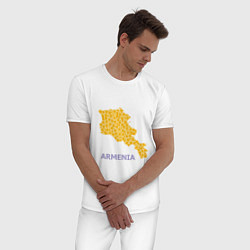 Пижама хлопковая мужская Golden Armenia, цвет: белый — фото 2