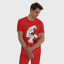 Пижама хлопковая мужская Стенд Рикардо Джо Джо Гачимучи, цвет: красный — фото 2