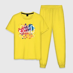 Пижама хлопковая мужская BRIGHT SNOW BOARD, цвет: желтый