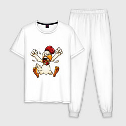 Пижама хлопковая мужская ChickTime, цвет: белый