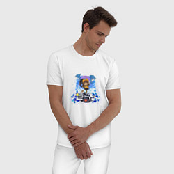 Пижама хлопковая мужская Крутая Мэй, цвет: белый — фото 2