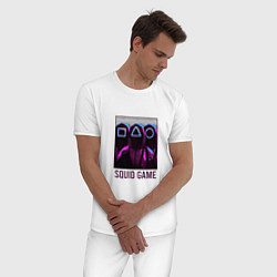 Пижама хлопковая мужская Squid Game Band, цвет: белый — фото 2