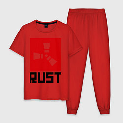 Пижама хлопковая мужская Rust цвета красный — фото 1