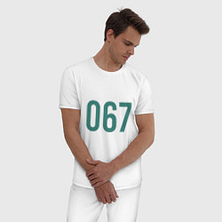 Пижама хлопковая мужская Игрок 067, цвет: белый — фото 2