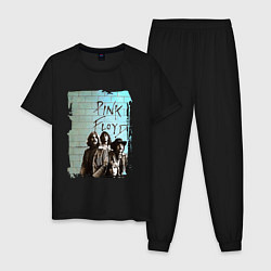Пижама хлопковая мужская PINK FLOYD, постер, цвет: черный