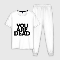 Пижама хлопковая мужская DayZ: You are Dead, цвет: белый