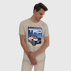 Пижама хлопковая мужская Toyota Racing Development, desert, цвет: миндальный — фото 2