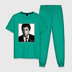 Пижама хлопковая мужская Аль Пачино Al Pacino, цвет: зеленый