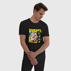 Пижама хлопковая мужская Art Ramones, цвет: черный — фото 2