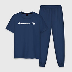 Пижама хлопковая мужская Pioneer DJ - Logo White, цвет: тёмно-синий
