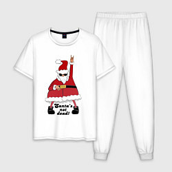 Пижама хлопковая мужская Santas not dead!, цвет: белый