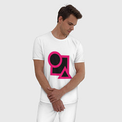 Пижама хлопковая мужская Pink Black Game, цвет: белый — фото 2