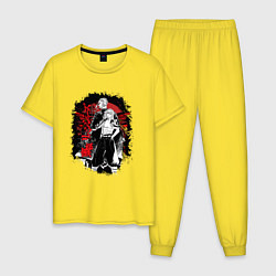 Пижама хлопковая мужская ТОКИЙСКИЕ МСТИТЕЛИ, МАЙКИ, цвет: желтый