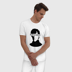 Пижама хлопковая мужская Шерлок 2023, цвет: белый — фото 2