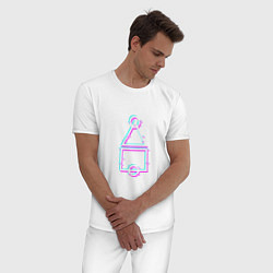 Пижама хлопковая мужская Neon Game, цвет: белый — фото 2