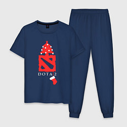 Пижама хлопковая мужская Dota 2- Новый год, цвет: тёмно-синий