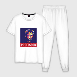 Пижама хлопковая мужская Professor, цвет: белый