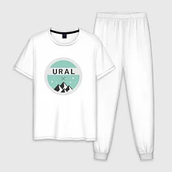 Пижама хлопковая мужская УРАЛ 01, цвет: белый