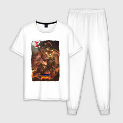 Пижама хлопковая мужская Doom Eternal Poster, цвет: белый
